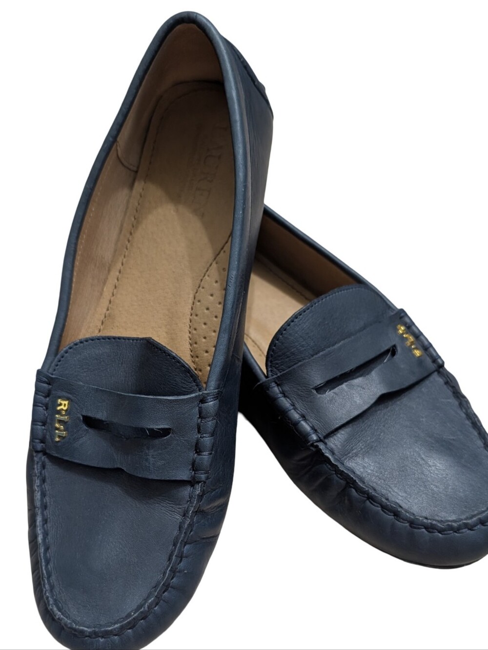 Lauren Ralph Lauren Belen Nappa Leather Driving Loafers in navy blue Size 11